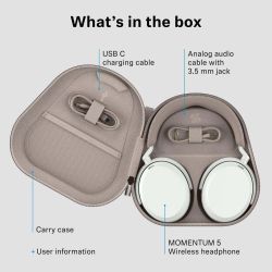 Momentum 5 Wireless ANC Headphones (White) | Sennheiser