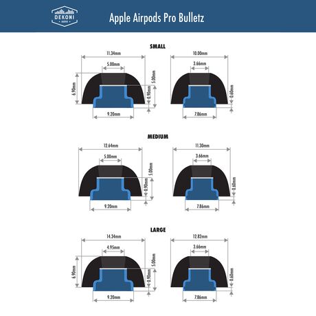 Bulletz Replacement Ear Tips for Apple AirPods Pro | Dekoni Audio