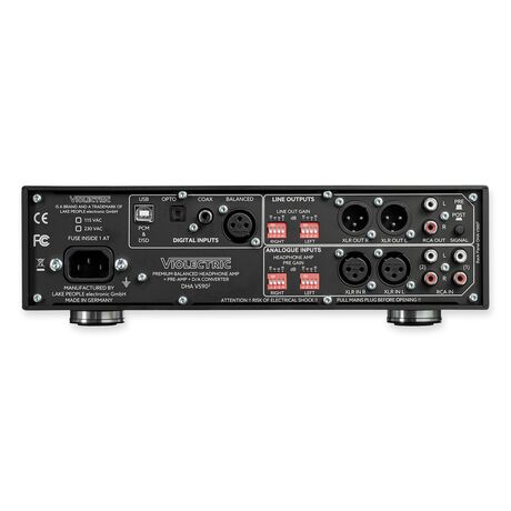 Rear panel of DHA V590 PRO Headphone Amplifier + DAC | Violectric