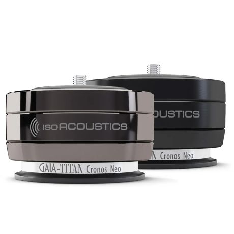 GAIA TITAN Cronos Neo Loudspeaker Isolation Feet (Dark Chrome / Black) | IsoAcoustics