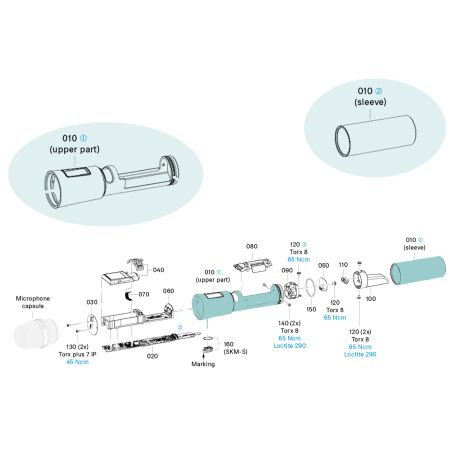 Replacement Grip (Upper Part + Sleeve) for EW-DX SKM-S Series Microphones | Sennheiser