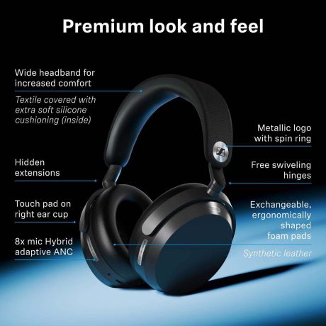 Momentum 5 Wireless ANC Headphones (Black) | Sennheiser